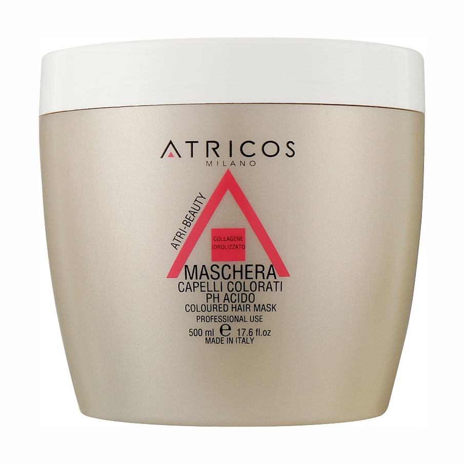Маска Atricos Milano Atri-Beauty Coloured Hair Shampoo для фарбованого волосся, з колагеном, 500 мл