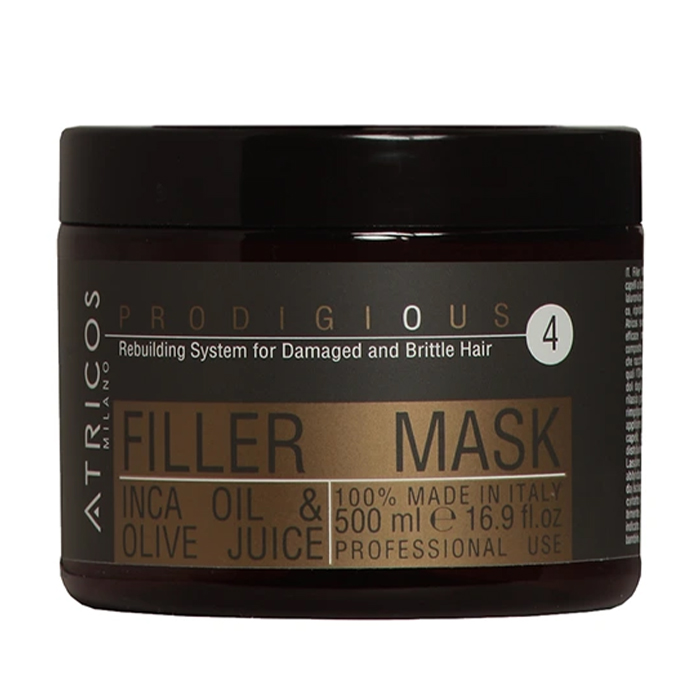 Маска Atricos Milano Prodigious Filler Mask для пошкодженого та ламкого волосся, 500 мл