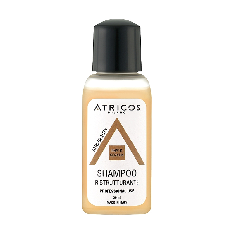 Шампунь для реструктуризації волосся Atricos Milano Atri-Beauty Restructuring Shampoo з фітокератином, 30 мл