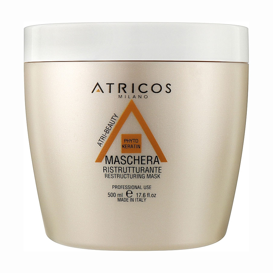 Відновлювальна маска для волосся Atricos Milano Atri-Beauty Phyto Keratin Restructuring Mask з фітокератином, 500 мл