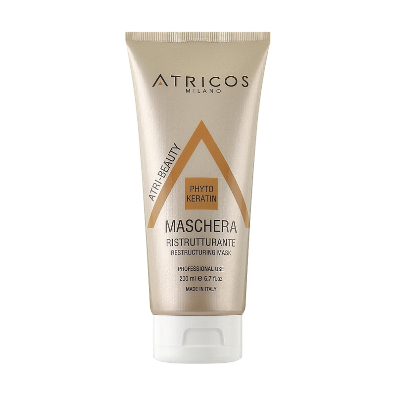 Відновлювальна маска для волосся Atricos Milano Atri-Beauty Phyto Keratin Restructuring Mask з фітокератином, 200 мл